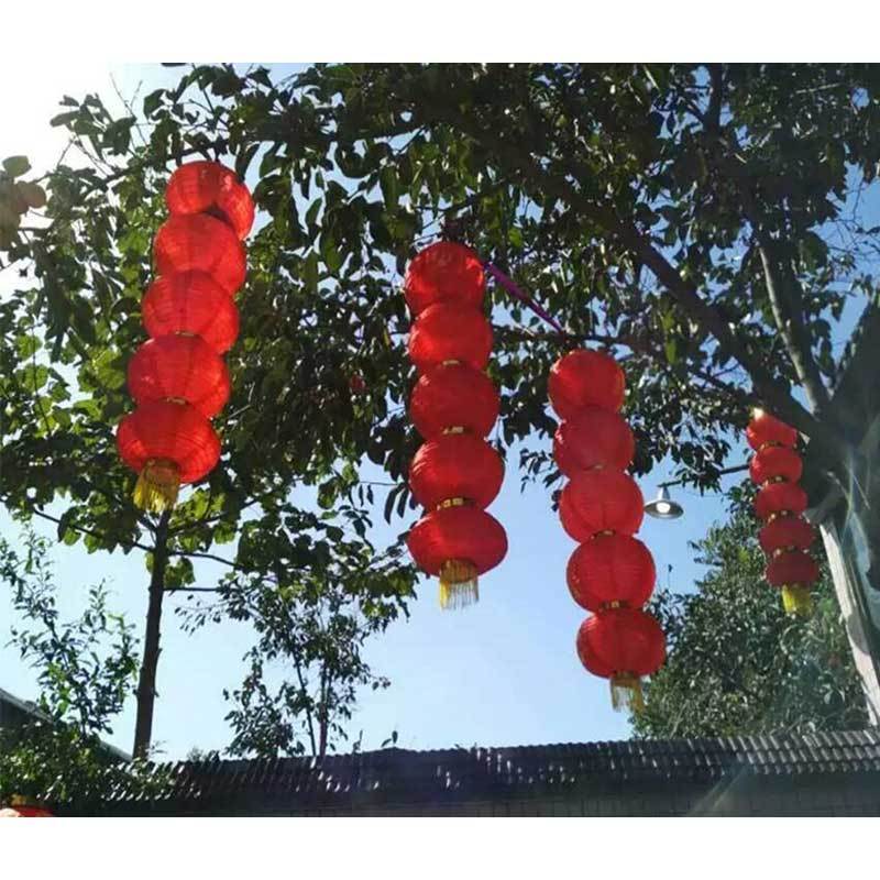 玟书 定制挂饰折叠大红灯笼 14寸直径35cm高度65cm 长款(定制联系客户经理)高清大图