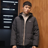 HUNNZ2018新款青年短款连帽羽绒服男士时尚休闲加厚保暖外套