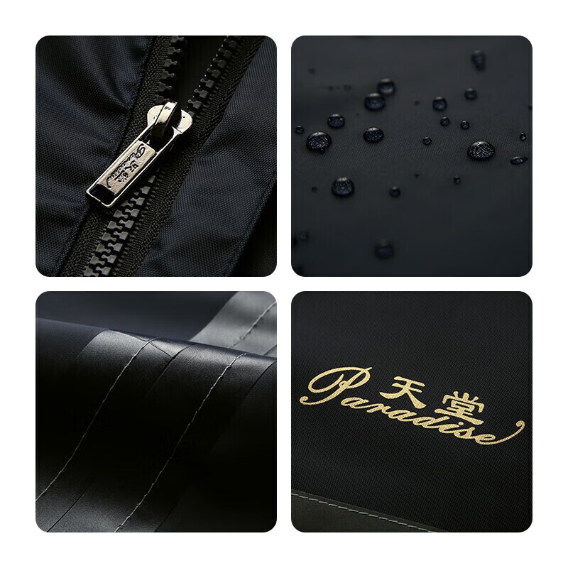 天堂伞 电动车雨衣成人雨衣男女长款风衣连体防水雨披男女款 JF-1藏青色、黑色高清大图