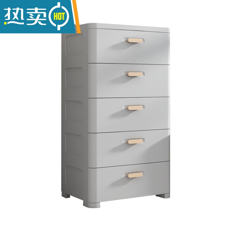 敬平加厚抽屉式收纳柜子储物柜儿童宝宝衣柜客厅置物柜家用塑料五斗柜高清大图