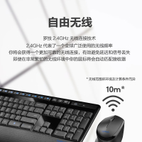 罗技(Logitech)MK345无线键盘鼠标套装台式机笔记本商务办公家用游戏多媒体防溅水薄膜舒适全尺寸USB键盘 黑色