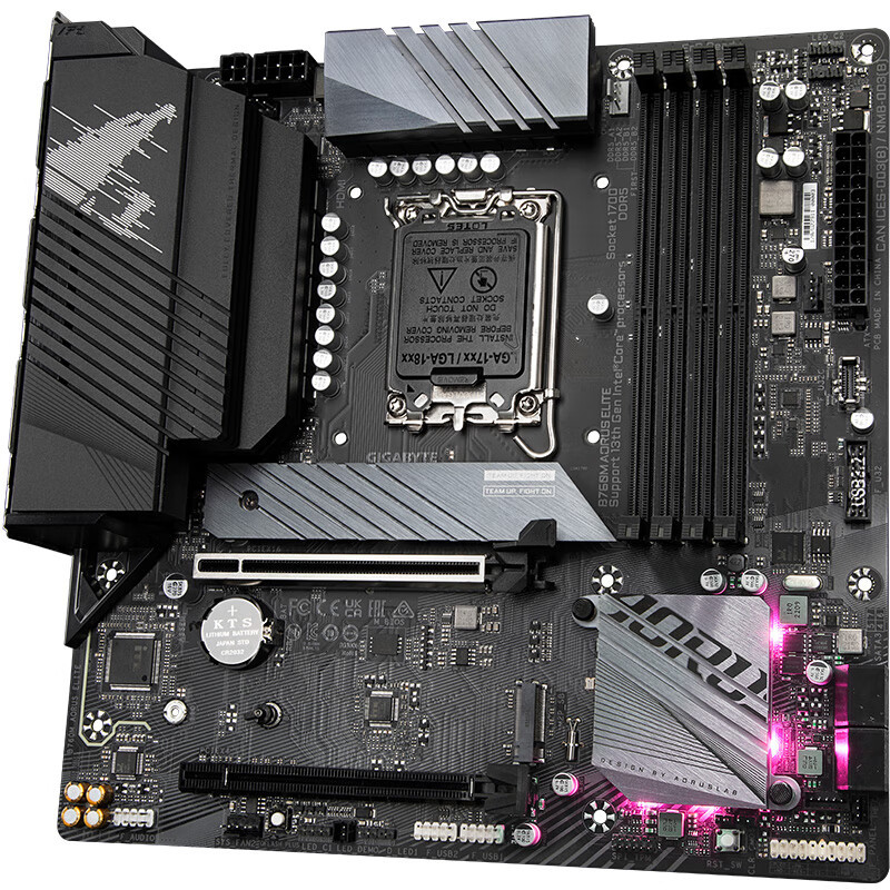 技嘉B760M AORUS ELITE++英特尔i9-13900K+金士顿 FURY DDR5 5200 16G主板套装
