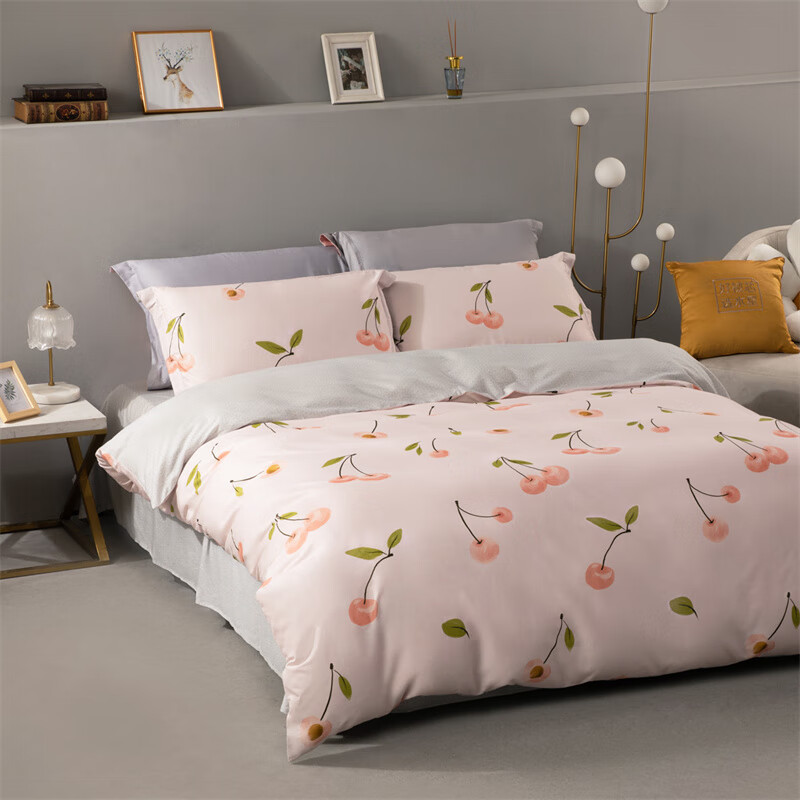 水星家纺全棉时尚印花四件套 纯棉四件套DH 温柔甜心 200cm×230cm/套