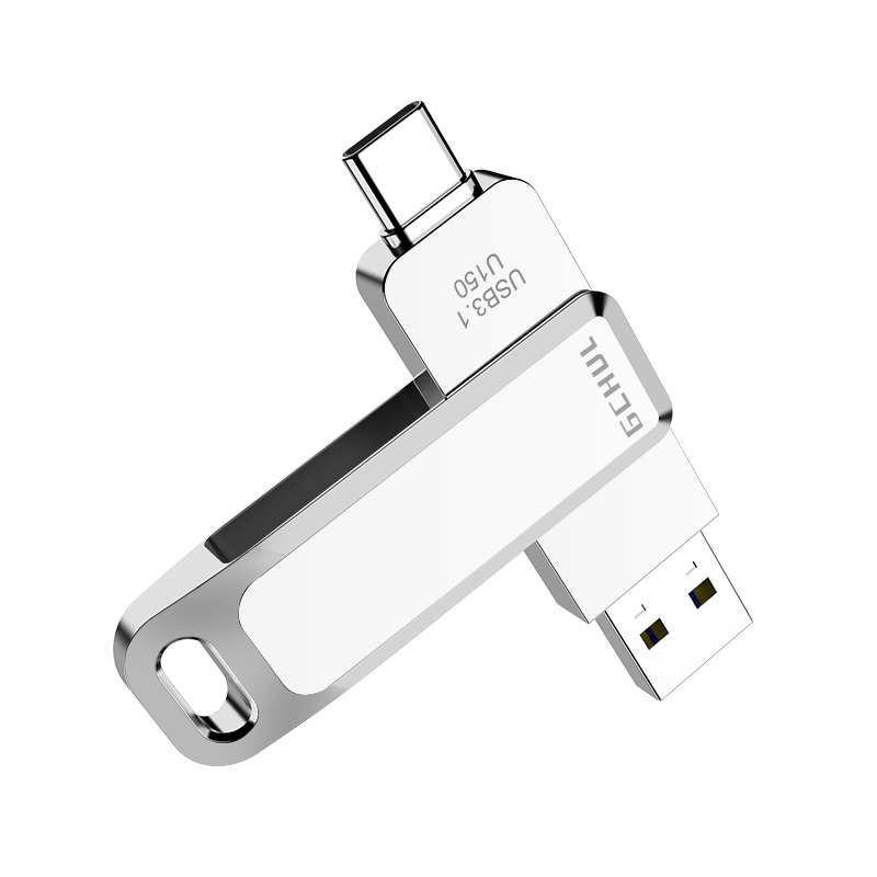 杰储(GCHUL)UP1400 霞光系列 256G USB3.1双接口U盘/优盘 (计价单位:个) 银色高清大图