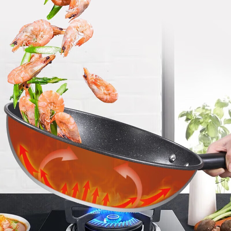 康巴赫锅具套装不粘锅炒锅麦饭石色三件套(炒锅32cm+煎锅26cm+汤锅22cm)高清大图