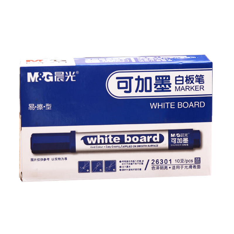 晨光(M&G)AWM26301 可加墨白板笔 单盒装 红色 10支/盒 长度:145mm 宽度:35mm 高度:87mm