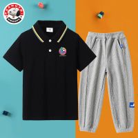 史努比(SNOOPY)儿童运动短袖短裤两件套装夏季新款男童POPL衫套装SN2PH