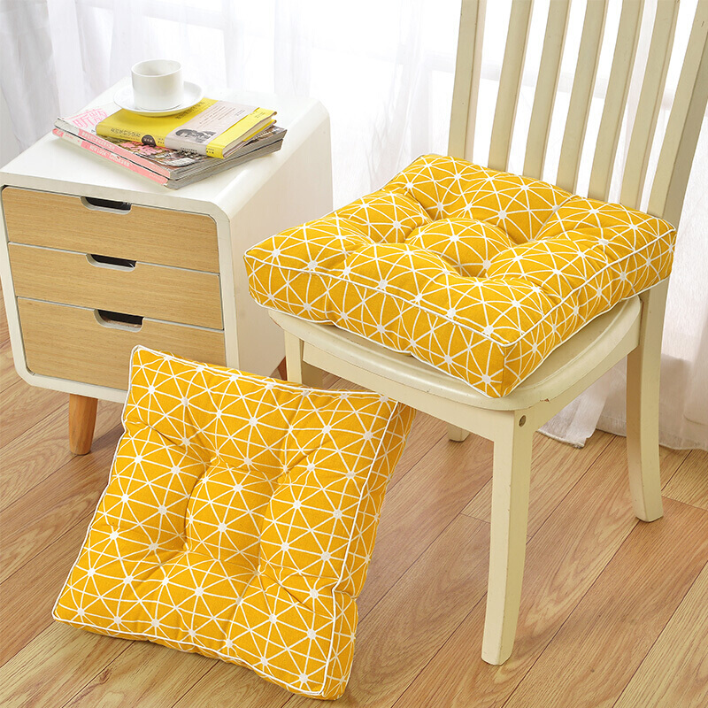 加厚立体坐垫椅子垫棉麻椅垫办公室电脑座垫凳子餐椅垫餐桌垫子