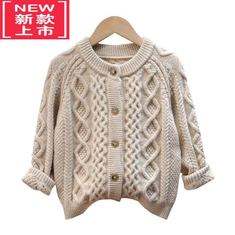 可莉允儿童春秋季纽扣开衫外套2022韩版洋气男童长袖针织毛衣外穿百搭潮图片
