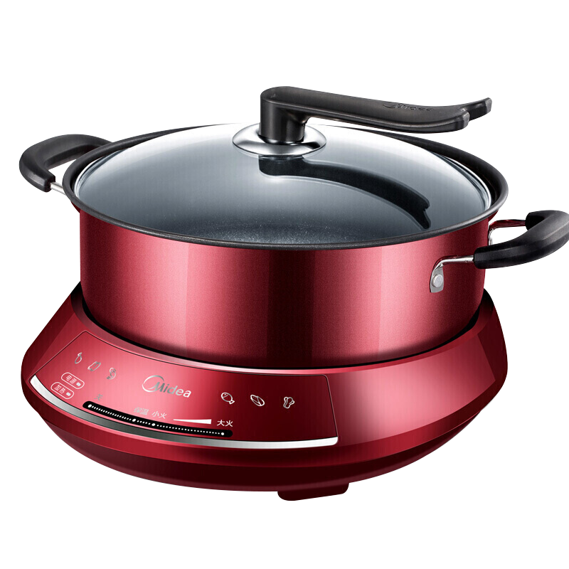 美的(Midea)多用途锅家用4.5L多功能电热锅电火锅电煮锅电炒锅无极火力调节分体式不粘内胆易清洗DHY28高清大图