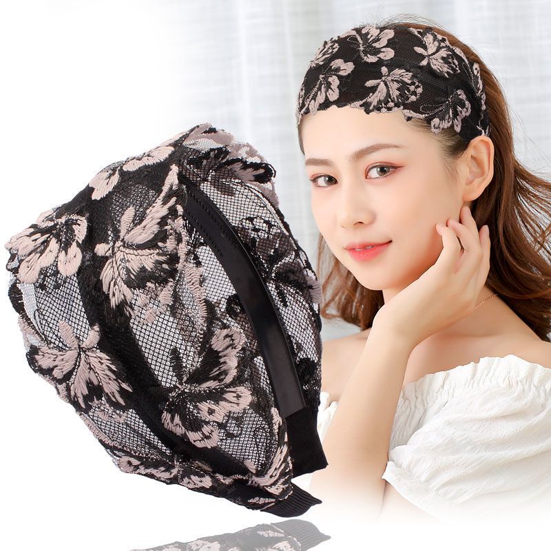 蕾丝带齿宽边带齿发箍刺绣蝴碟民族风度假压发发卡发头箍女士发窟蝴蝶