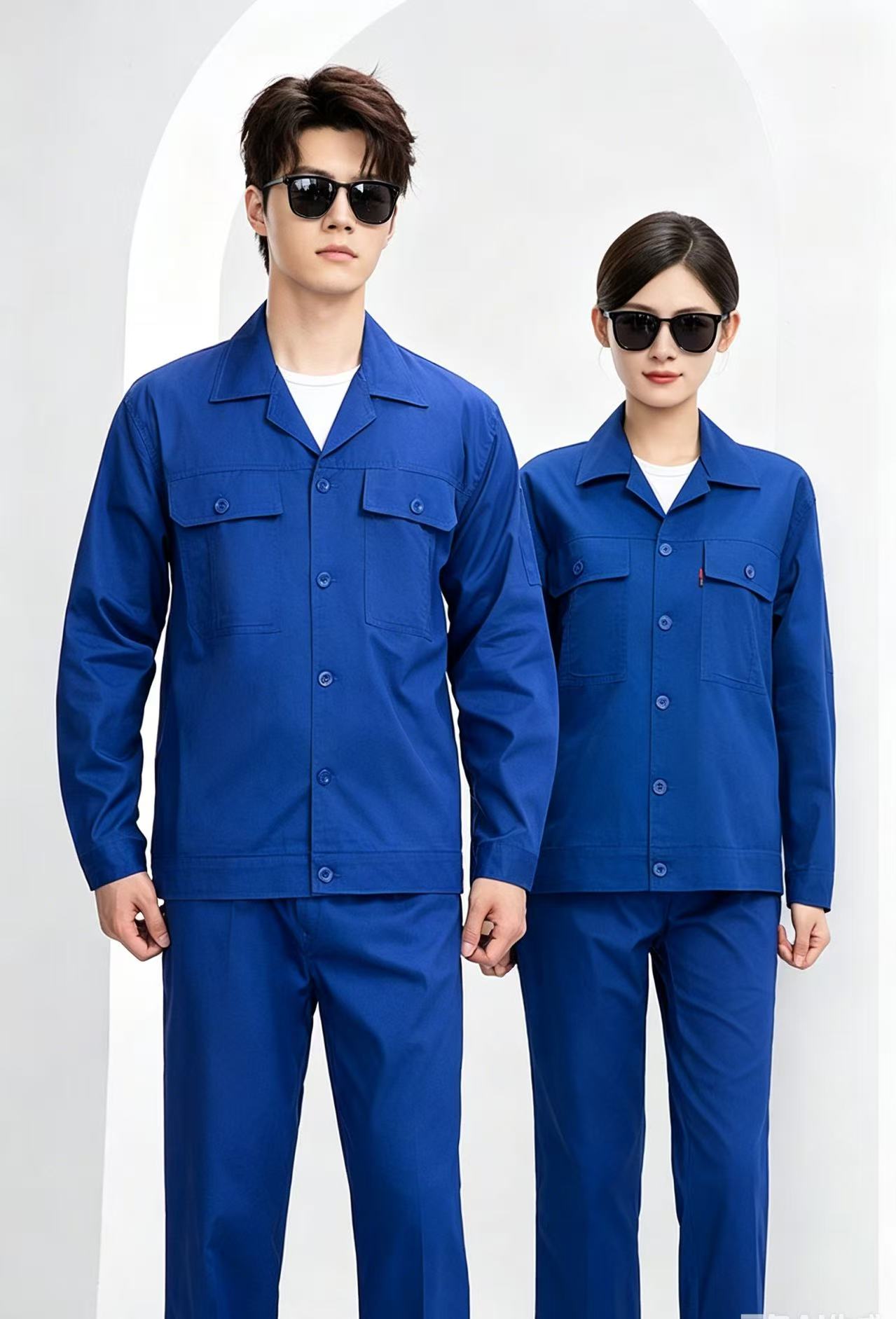 路安保夏季工作服QM20135X纯棉薄款透气多兜工装套高清大图