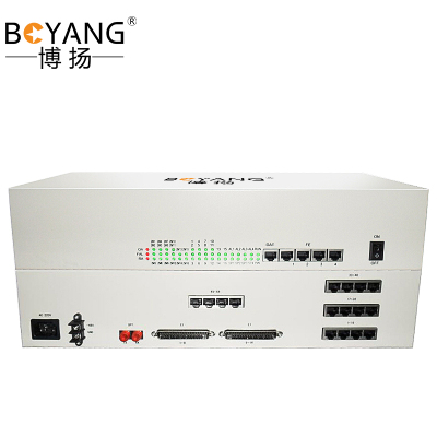 博扬 综合业务电话光端机 16E1+40电话+20路磁石+4路物理隔离网 单纤120公里 6U机架式 1对