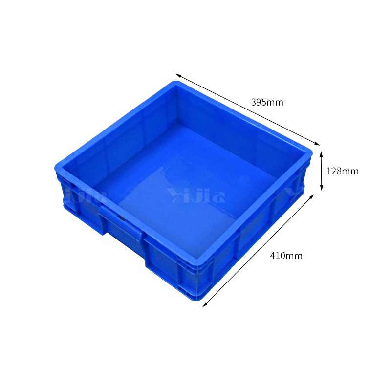 翌嘉YJ4120608 蓝色塑料周转箱大号工业胶箱 410*395*128高清大图