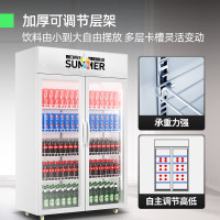 猛世展示柜冷藏商用饮料柜冷柜立式保鲜柜冰柜冰箱便利店陈列柜滑门 双门红黑色（800L升级款） 直冷