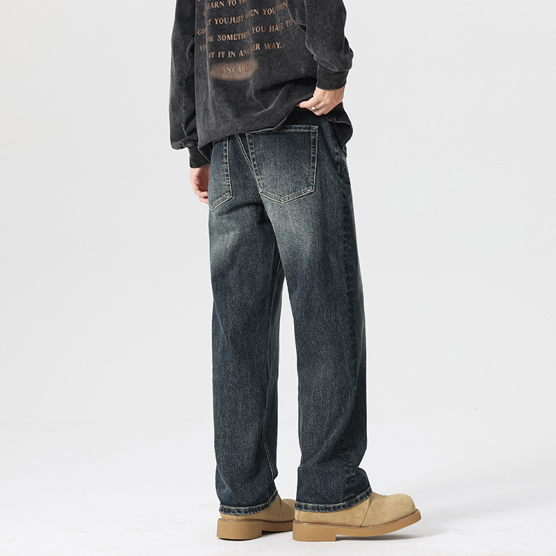 美式猫须直筒牛仔裤男高端轻奢品质新疆棉休闲高街vibe裤子高级感_702高清大图