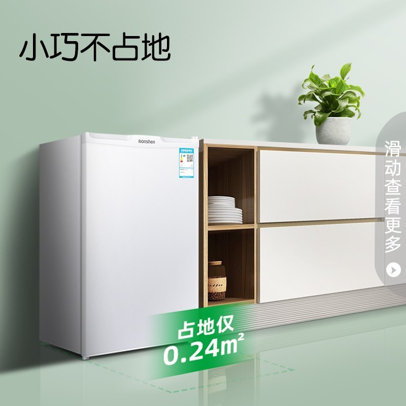 容声(Ronshen) 101升单门小型迷你冰箱一级能效 家用租房宿舍电冰箱