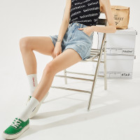女休闲百搭毛边牛仔短裤夏季短裤女宽松时尚毛边牛仔短裤_62483 统一颜色 27