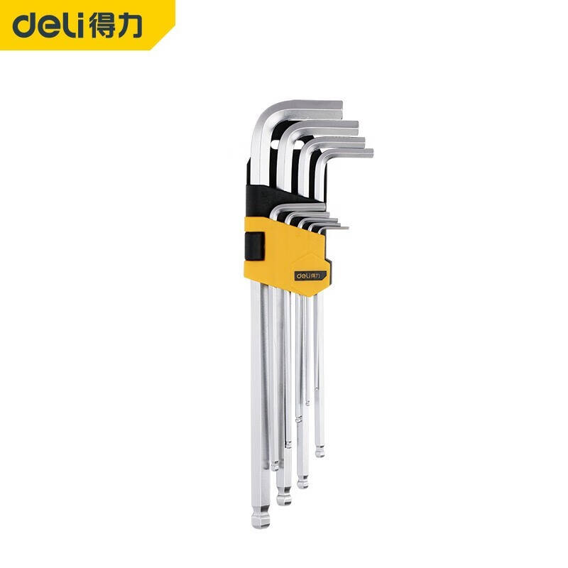 得力工具DL3090加长球头内六角9件套1.5-10(mm)(新VI)(套)高清大图