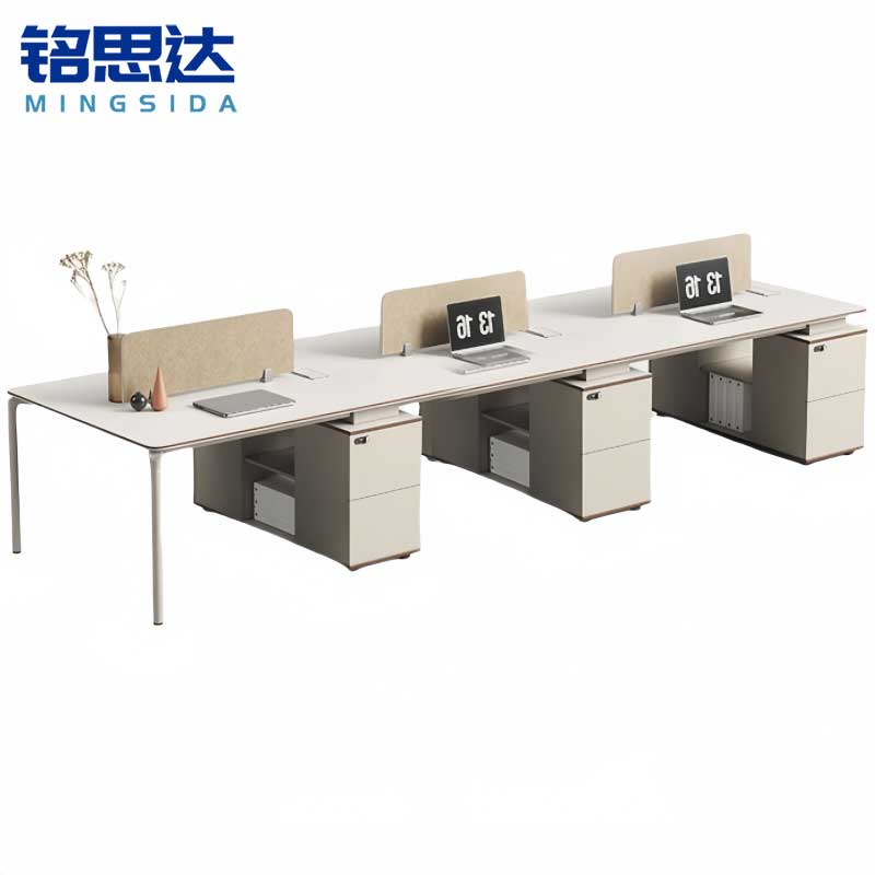 铭思达屏风办公桌3.6米六人张高清大图