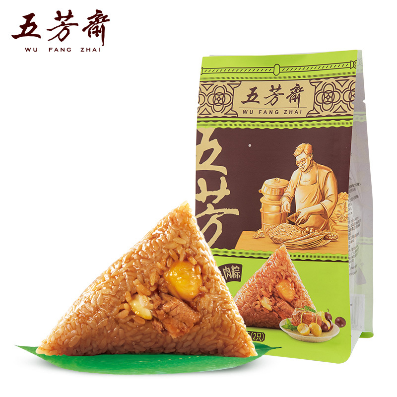 五芳斋栗子鲜肉板栗粽140g*2/袋*5板栗肉粽子新鲜散装组合嘉兴特产速食早餐