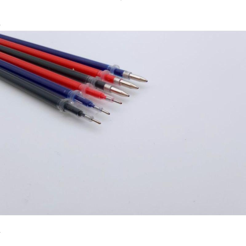 中性笔芯碳素水笔芯0.5mm子0.38mm全针管黑红色蓝色批发 黑色0.5针管头100支+1支笔