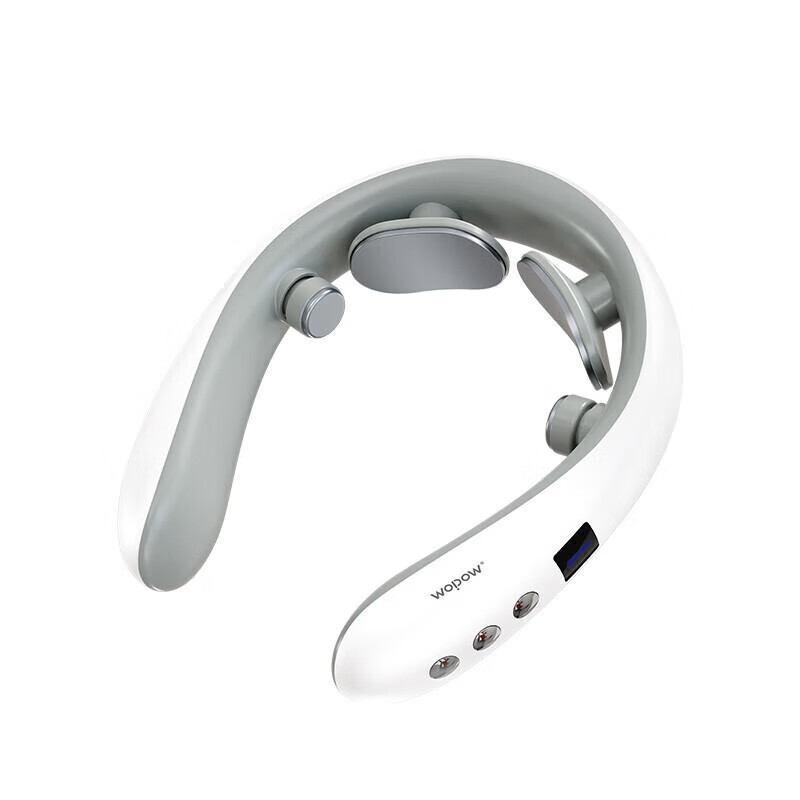 WOPOW沃品 颈椎按摩器小巧便携颈部按摩仪续航时间长按摩器 脉冲震动按摩 NM08白色