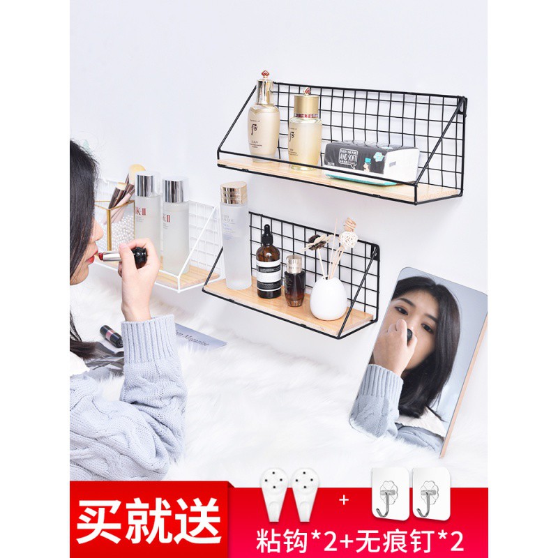 免打孔墙上置物架床头卧室墙壁墙面壁挂篮厨房挂墙宿舍收纳架收纳层架 三维工匠高清大图