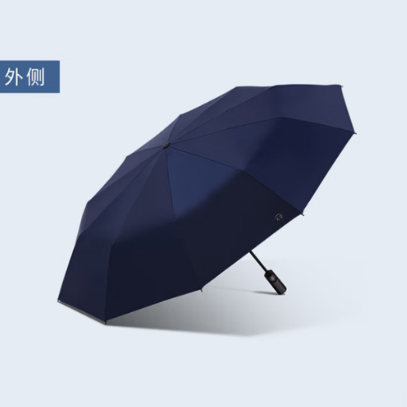 天堂全自动晴雨伞三折30975E黑胶10K加固一键开收易甩干简约伞下104CM黛蓝 黛蓝