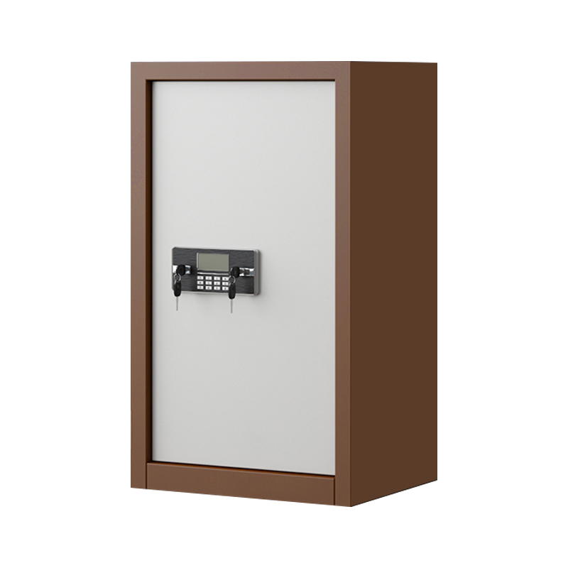 鑫升顺指纹电子保密柜钢制密码文件柜档案柜办公柜矮柜保密资料柜单门咖白:电子锁高清大图