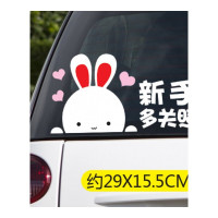 福克斯新手上路车贴女新手贴纸女司机车身贴画反光实习标志车尾可爱贴纸专用款式一(新手多关照)