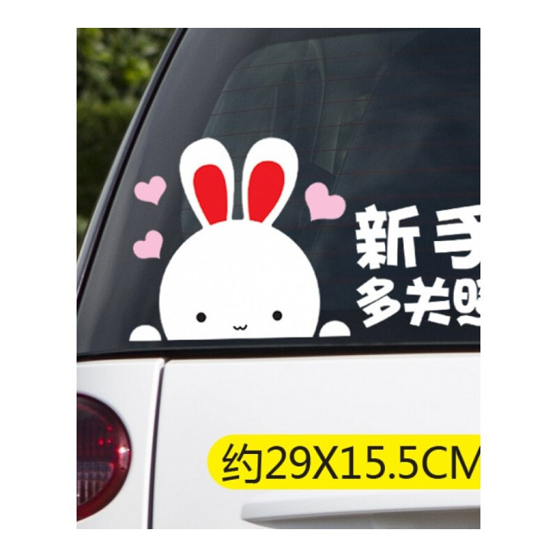 福克斯新手上路车贴女新手贴纸女司机车身贴画反光实习标志车尾可爱贴纸专用款式一(新手多关照)