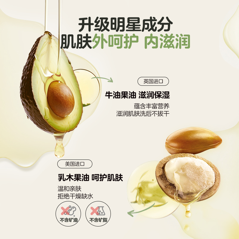 Pigeon贝亲婴儿牛油果植萃洗发沐浴露480ml IA294高清大图