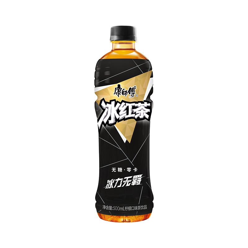 康师傅无糖冰红茶柠檬味500ml*15瓶整箱柠檬风味饮料夏季清凉饮品