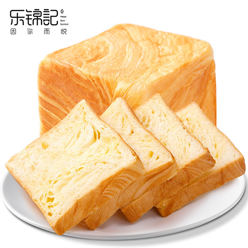 乐锦记 魔方生吐司面包红豆味500g整箱 糕点营养早餐代餐办公室休闲零食下午茶
