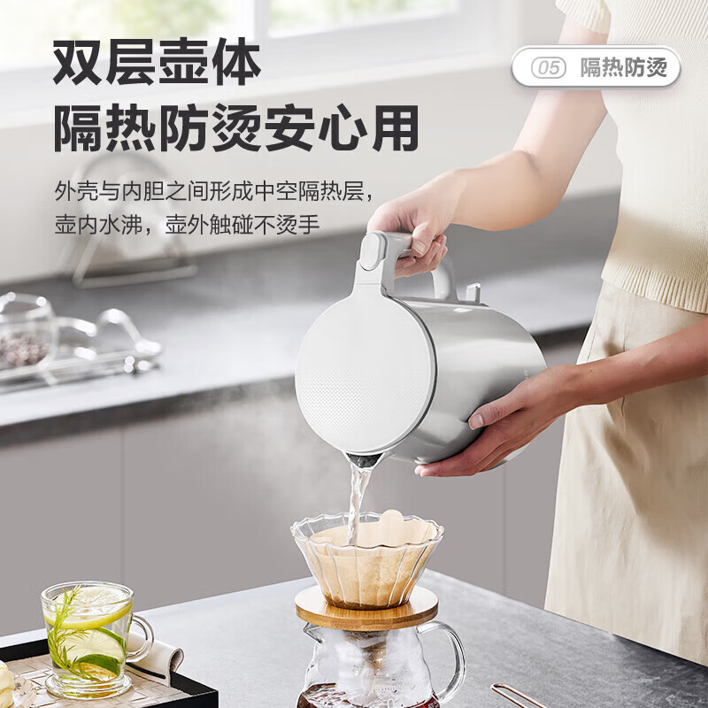 苏泊尔(SUPOR)2.2升大容量电热水壶烧水壶电水壶全钢无缝内胆316L不锈钢1800W大功率SW-22J01A高清大图