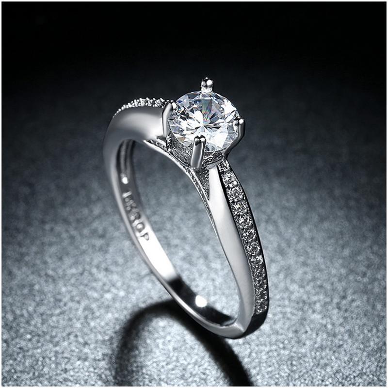 R837-CCouple Love Gold Rings铂金订婚戒指男女钻石情侣简约日韩送女朋友七夕情人节礼物