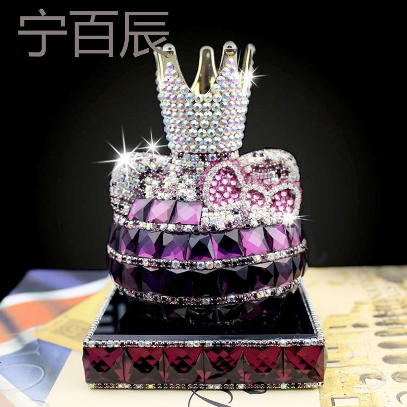 幻海女性镶钻水晶汽车香水座创意皇冠车载座式香水车内饰品摆件除异味