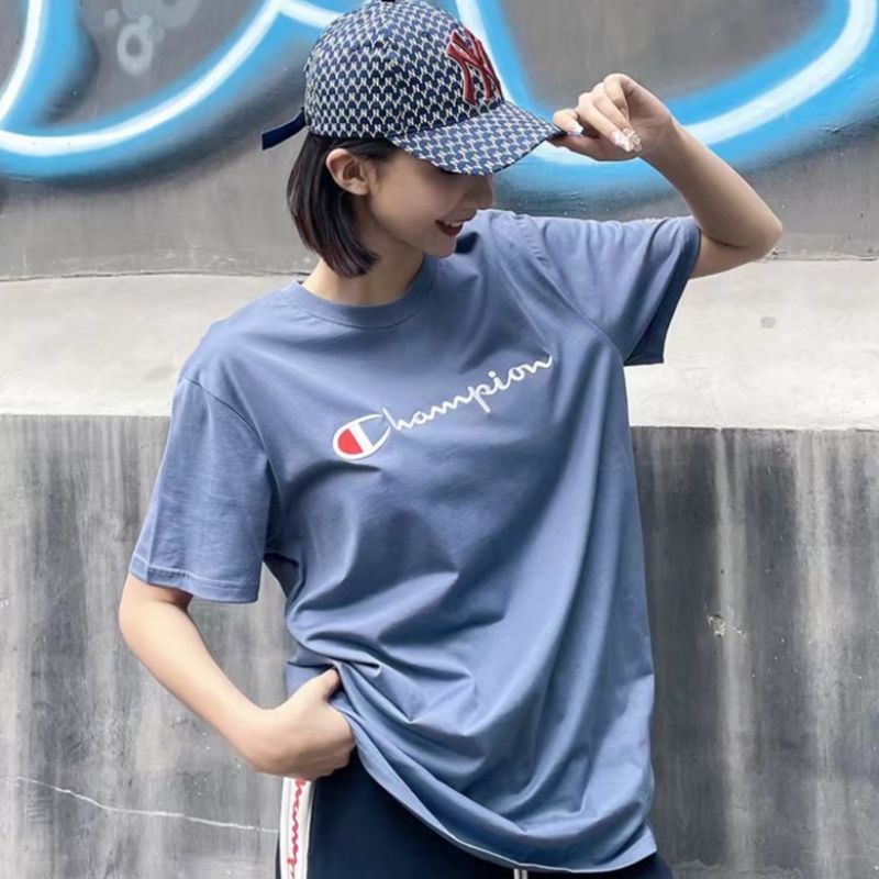 champion冠军t恤经典字母logo刺绣短袖男女情侣宽松圆领潮流