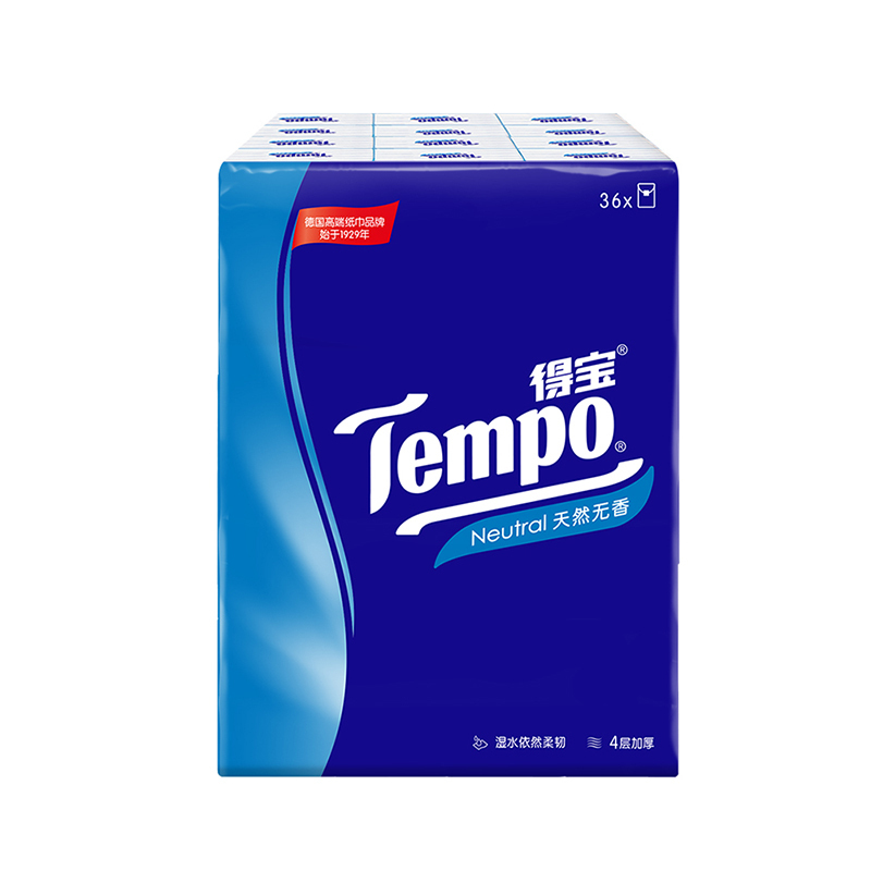 Tempo得宝经典无香迷你手帕纸7片36包纸巾 4层加厚外出迷你便携小包装无香卫生纸餐巾纸(新老包装交替发货)高清大图