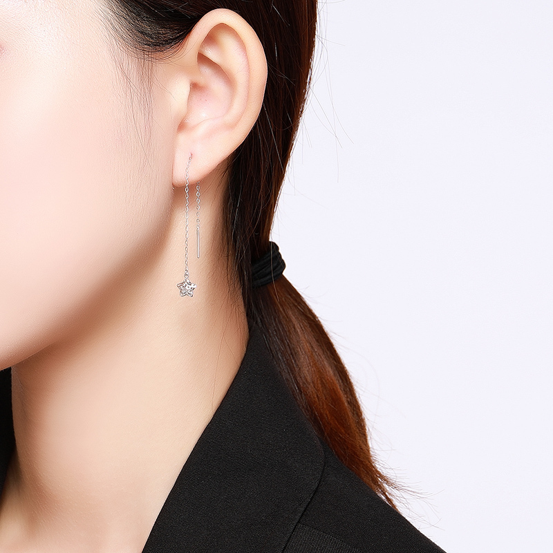 潮宏基铂雅系列小星星铂金耳钉pt950耳环白金耳饰计价工费200元