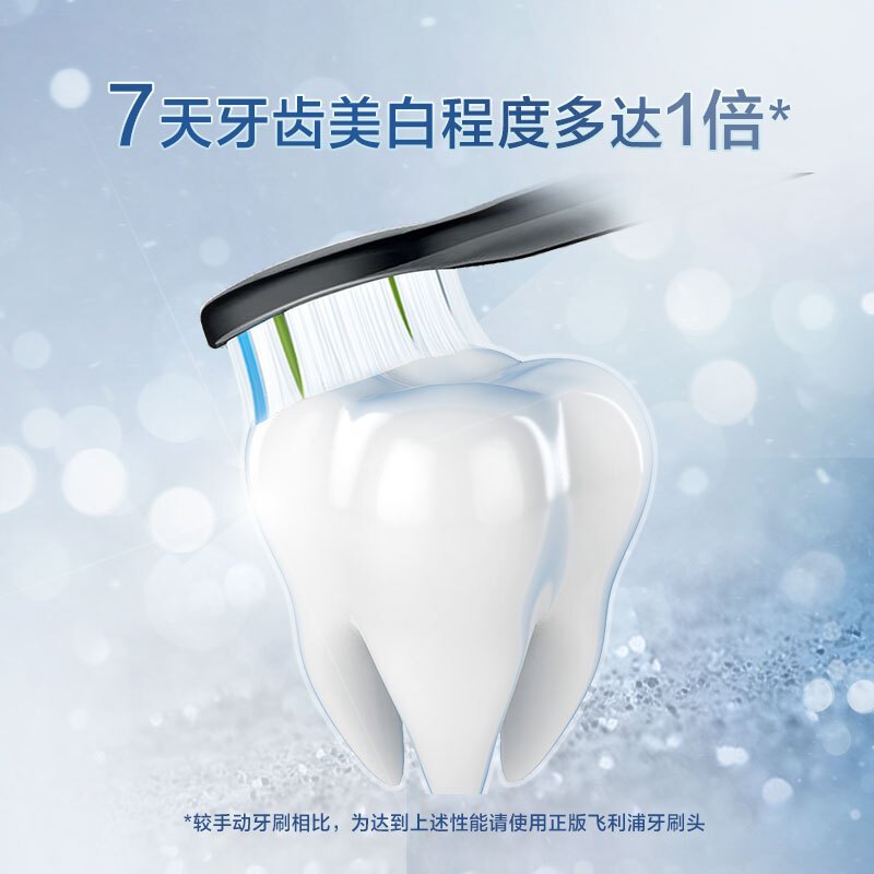 飞利浦(Philips) 电动牙刷头 清洁亮白型3支装 适配HX9362/HX9302等型号 HX6063/96