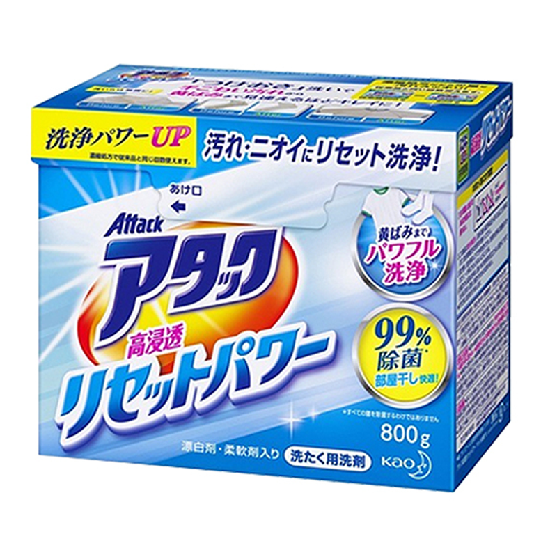 [含天然酵素]花王(KAO) 日本进口 酵素洁霸 超全效通用洗衣粉 炫白洁彩 去污去静电抗菌 0.8kg高清大图