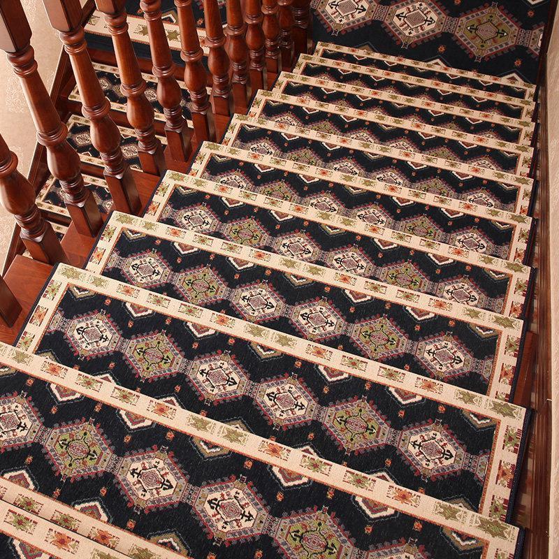 美帮汇楼梯垫 踏步垫免胶自粘欧式楼梯垫实木防滑家用楼梯地毯满铺图片