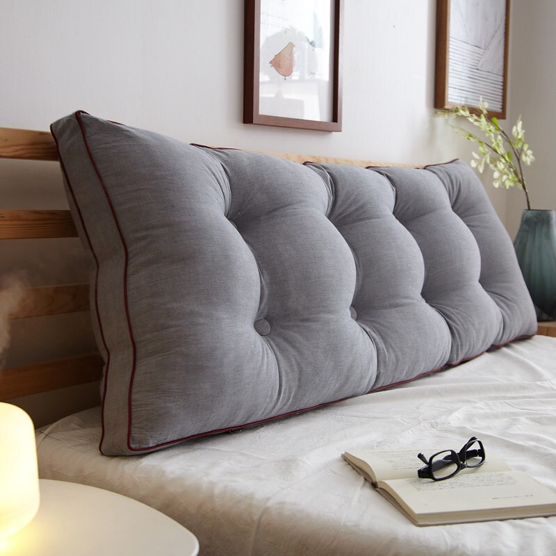 日系水洗棉床上沙大靠垫双人长靠枕全棉抱枕床头板软包大靠背视频
