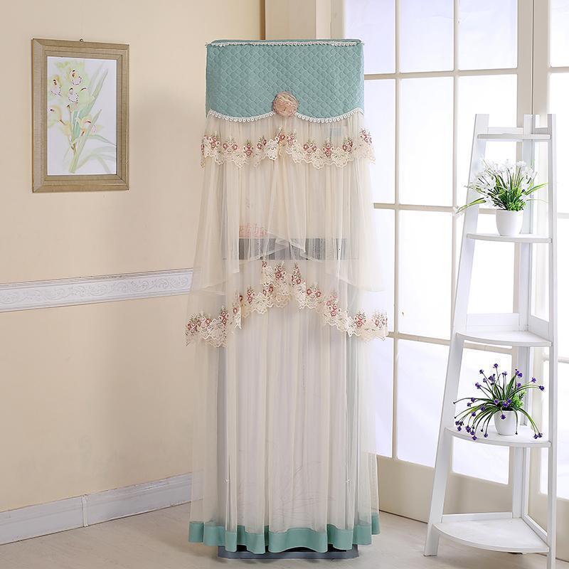 家柏饰(CORATED)客厅柜机式空调罩立式空调套防尘罩长方形开机不取 蓝色 高180*55*35高清大图