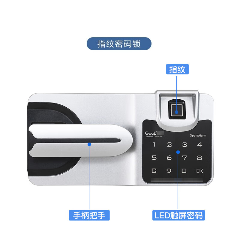 缑氏指纹电子保密柜钢制密码文件柜档案柜矮柜资料柜办公柜通门灰白色:国保指纹锁高清大图