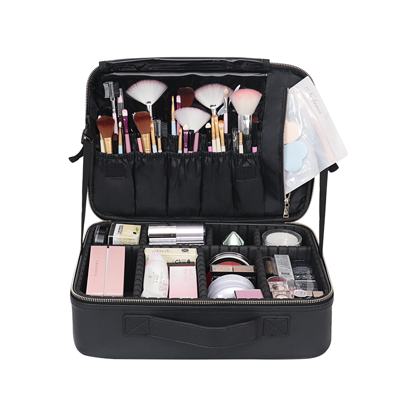 化妆包女便携大容量多功能洛滑专业化妆箱手提化妆品收纳包纹绣工具箱