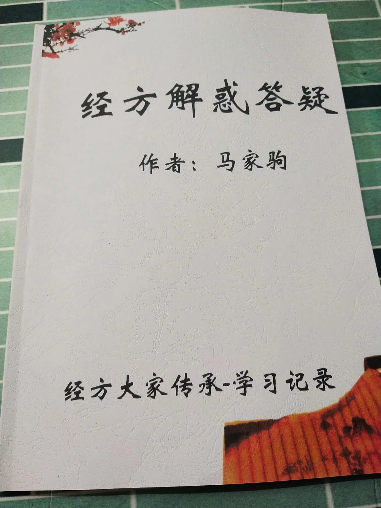 马家驹 经方解惑答疑