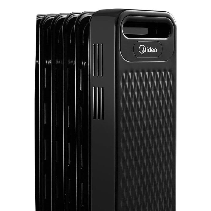 美的(Midea)油汀取暖器家用电暖器卧室电暖气片13片加宽全屋升温速热油酊油丁取暖电器曜石黑HYW22NA图片
